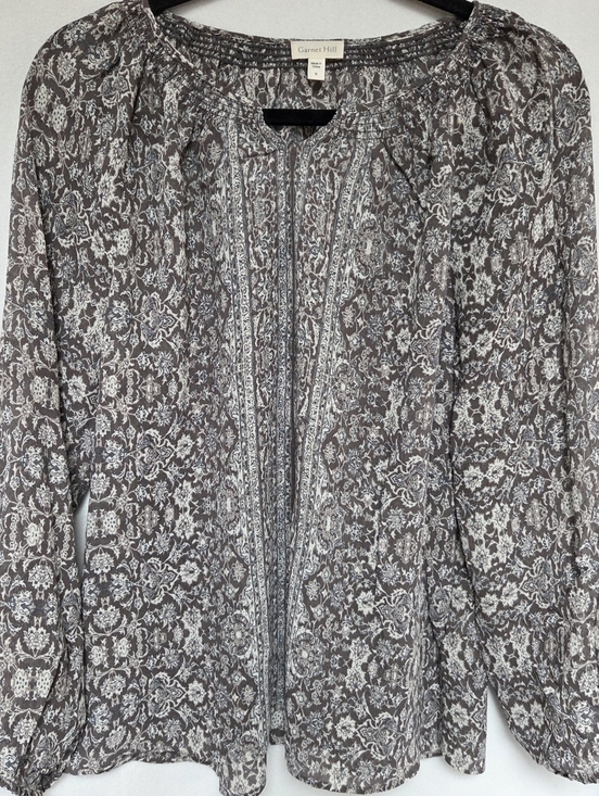 Garnet Hill Tops - Garnet Hill Women's Small Boho Blouse 100% silk